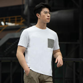 秘纤速干圆领口袋短袖T恤夏休闲百搭半袖男士户外时尚短袖t