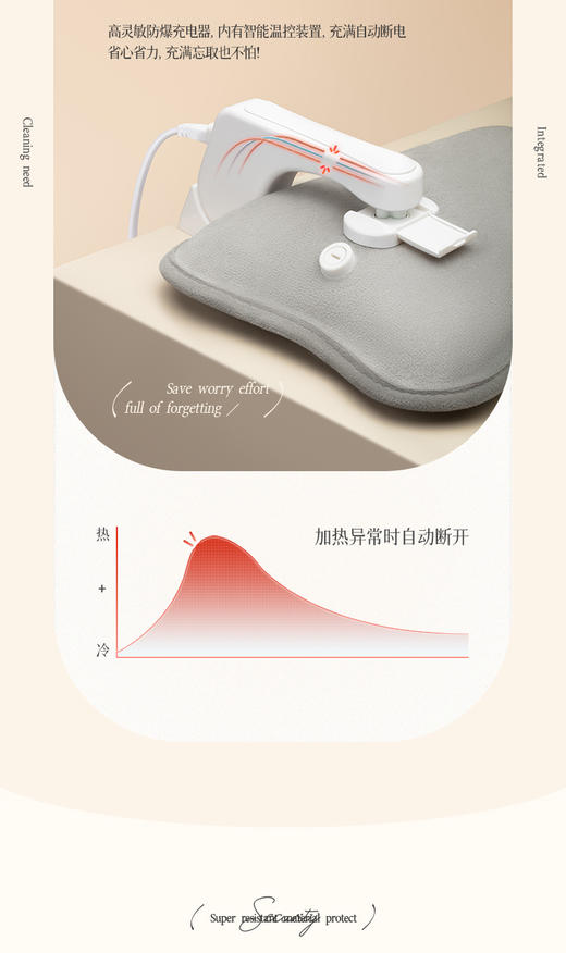 彩虹电热暖手宝（可拆洗暖手套）【粉、蓝、灰】326 商品图6