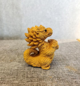 招财龙°黄杨木雕摆件