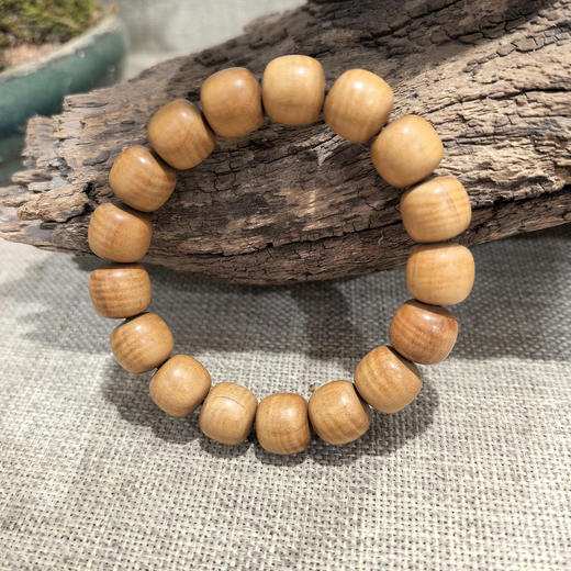 男款水波纹老山檀单圈手链12x13mm 商品图2