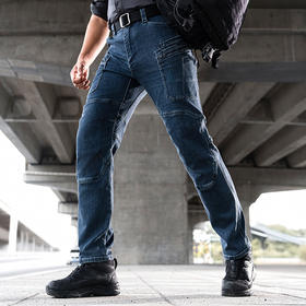 直筒战之锋刃战术牛仔裤时尚百搭通勤男士牛仔裤子直筒休闲裤男