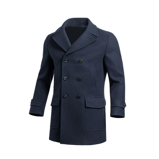 Peacoat美式海军呢大衣男中长款冬季商务休闲防风外套大码 商品图4