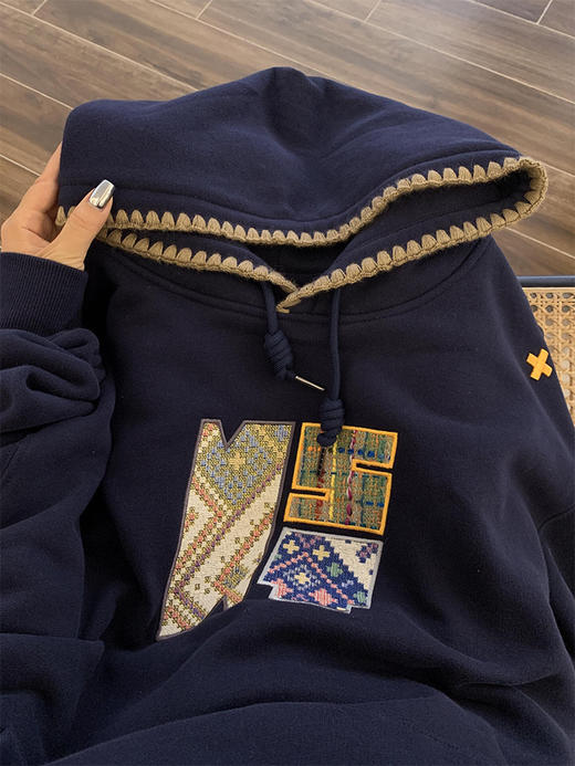 丁摩 连帽卫衣外套女秋季新款美式显瘦宽松上衣潮4ZF-111801 商品图8