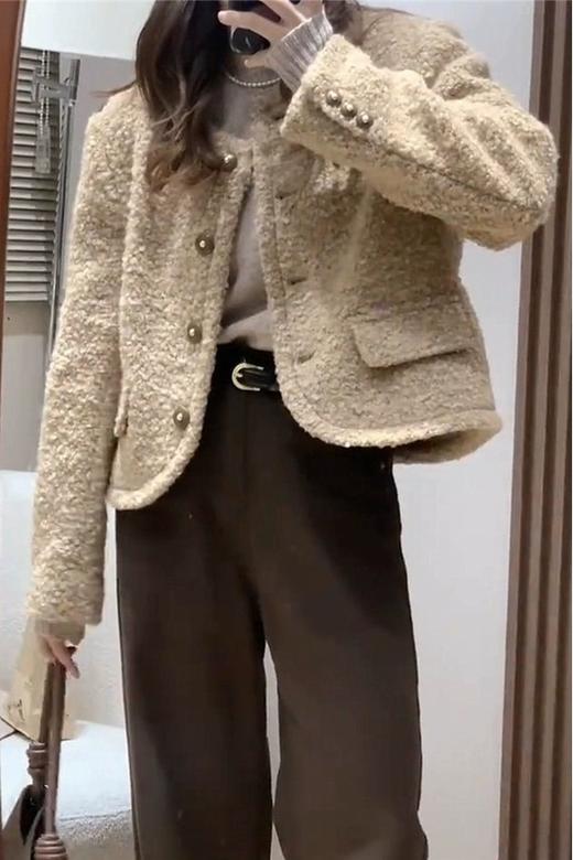 amadella 咖色圆领小香风短款外套 19408 商品图3