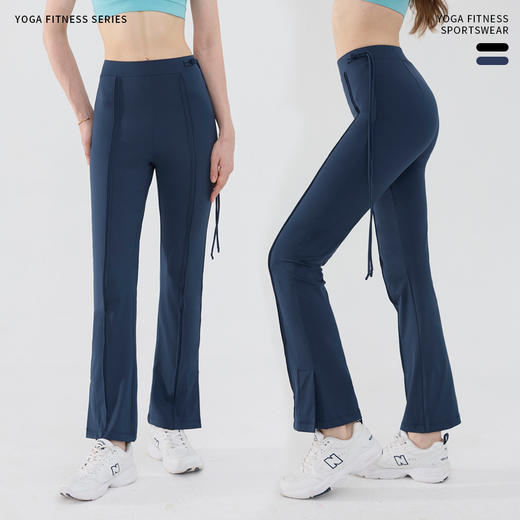 跃牌【小甜心】系列 秋冬新款高腰收腹修身显瘦中线喇叭裤子3364 商品图2