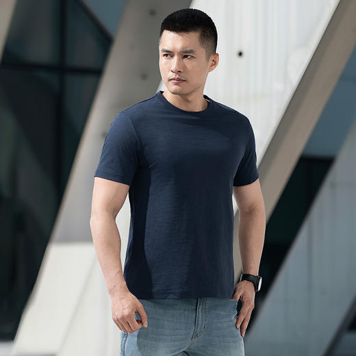 秘之匿形速干提花圆领短袖T恤夏季休闲弹力速干短袖户外男 商品图0