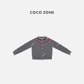 COCO ZONE 绵羊毛山羊绒慵懒风拼色圆领针织衫CC2D2738