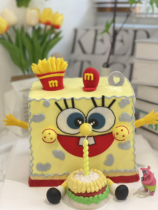 翻糖海绵宝宝奶油蛋糕 提前一天预定 下单前请仔细阅读商品详情 商品图1