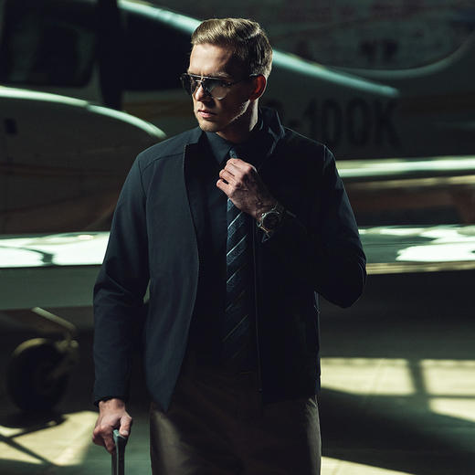 二代暗骁立领夹克男商务休闲通勤百搭立领夹克透气男士外套 商品图1