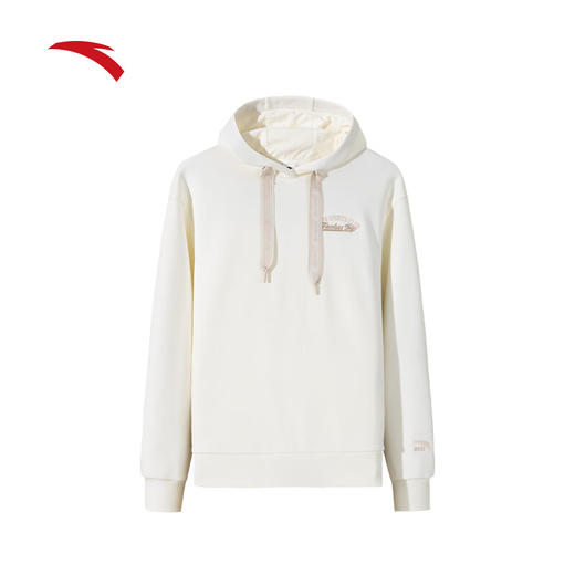 安踏泡芙绒卫衣女冬季加绒连帽套头衫休闲针织运动上衣162448701N 商品图5