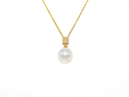 【热销款】珍珠吊坠（方形K黄扣）10.9mm 商品图0