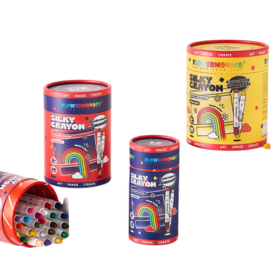 FlowerMonaco花芽 幼儿园蜡笔儿童绘画24色36色蜡笔易洗易擦宝宝涂鸦蜡笔3岁+