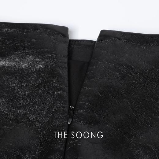 THESOONG"摩登时髦"100%牛皮质感舒适光泽感真皮半身裙HWQZ6006 商品图2