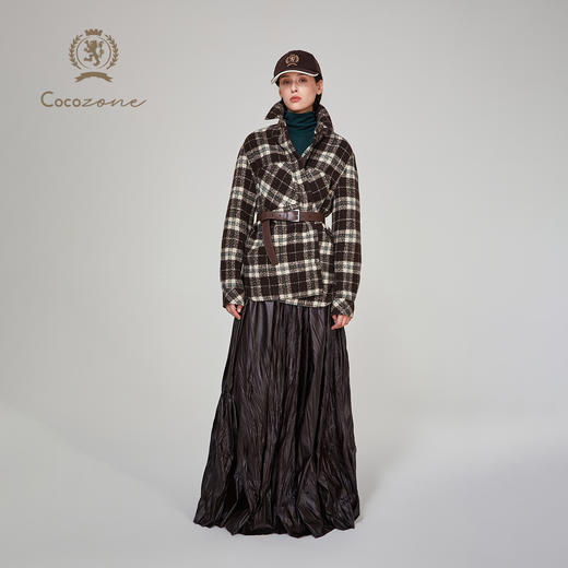 COCO ZONE 高级感褶皱半身裙气质显瘦A字裙 CC1C2272 商品图4