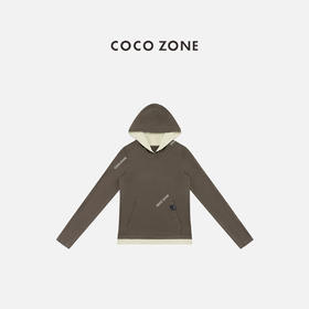 COCO ZONE 秋季假两件连帽百搭通勤风长袖T恤CC1D2586