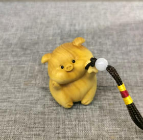 萌猪°黄杨木小挂件