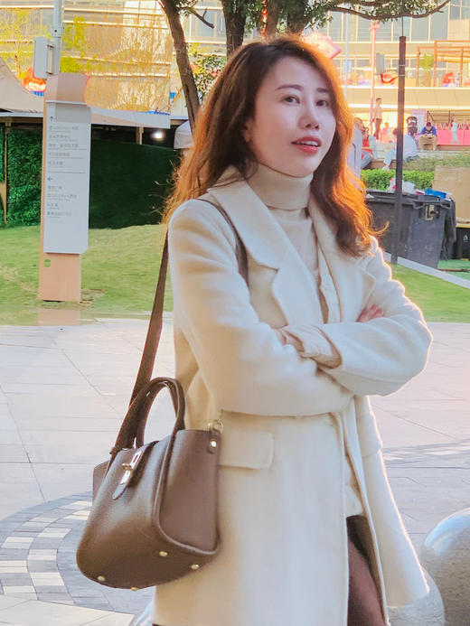 【百图lulu定制】【美拉德羊绒大衣】西装领 气质 中长款  羊绒双面呢大衣 商品图13