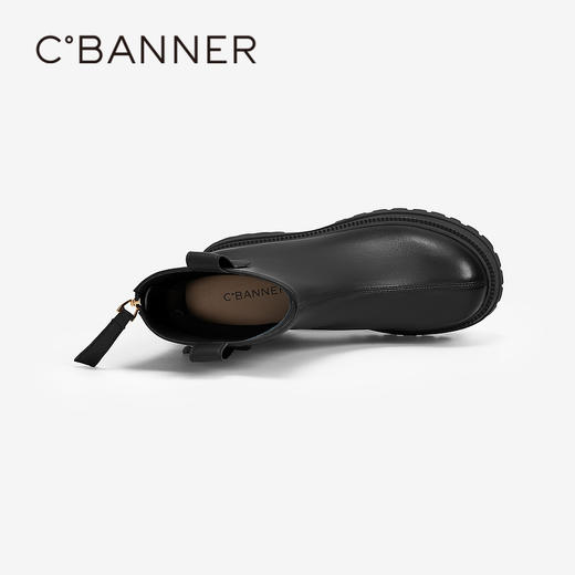 千百度厚底羊皮时装靴女款冬季羊皮美拉德短靴子A24530025 商品图2