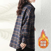 雀说 加绒加厚格子女秋冬复古高端中长款棉衬衫外套4ZF-9033 商品缩略图4