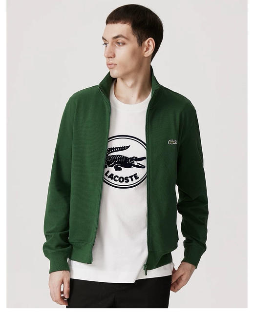 【11月19日 上午12:00 秒杀】LACOSTE/鳄鱼 拉链立领开衫卫衣外套    商务休闲典范款式 商品图3