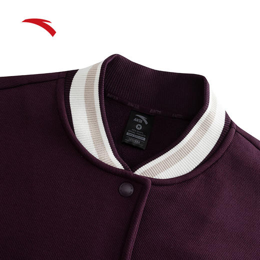 安踏加绒棒球服 女款冬季保暖休闲外套夹克针织运动上衣162448703N 商品图5