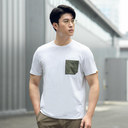 秘纤速干圆领口袋短袖T恤夏休闲百搭半袖男士户外时尚短袖t 商品图3
