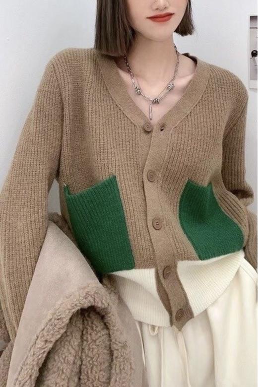 LNNNS V领撞色针织开衫 15027 商品图2