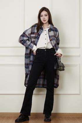 LNNNS 黑色时髦百搭加绒长裤牛仔裤 19234