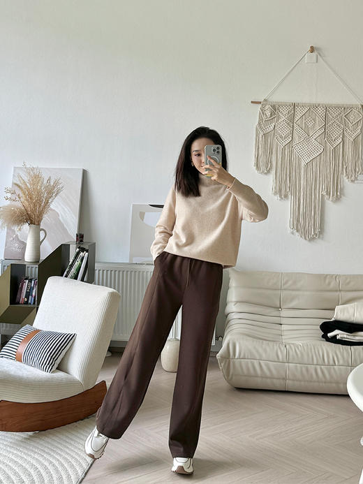 简约宽松感 全羊毛高领针织毛衣 商品图5