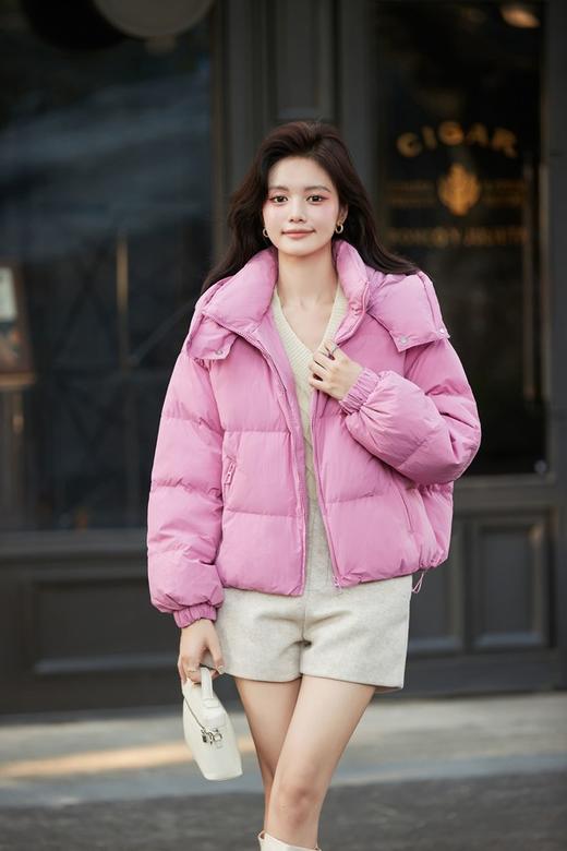 ANSUABEL 粉色短款白鸭绒外套 19482 商品图0