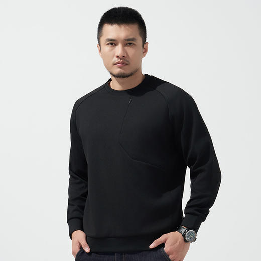 隐之云柏圆领卫衣百搭时尚男士春秋休闲百搭长袖运动上衣男 商品图1