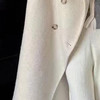 奢姿大码女装2024冬季翻驳领中长款外套胖妹妹双排扣羊毛呢大衣6544386908 商品缩略图4
