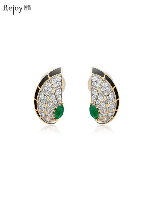 【挚友限定】18k金两戴款钻石祖母绿耳夹  蝶伴 商品图0