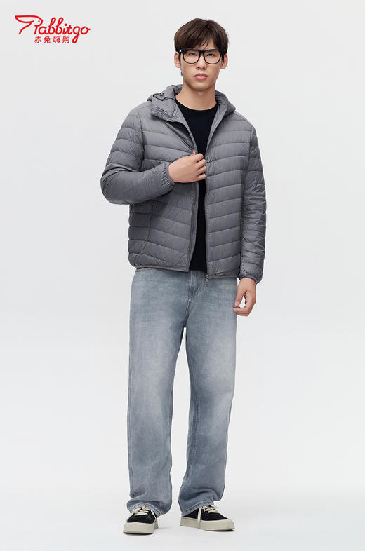 赤兔嗨购轻薄羽绒服男2024年冬季新款立领连帽修身运动短款鸭绒保暖外套 商品图6