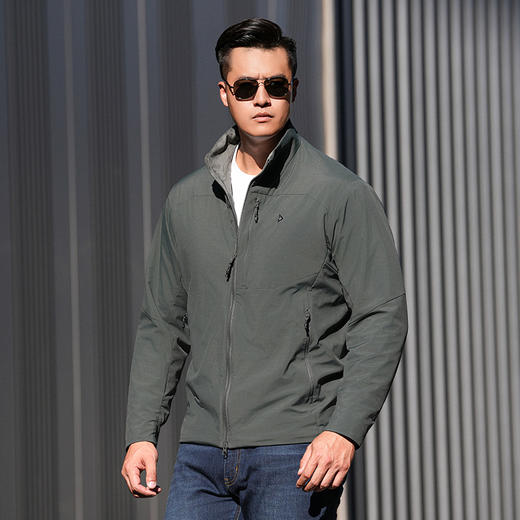 【断色断码】隐之雪豹轻量绒里立领夹克百搭商务外套春秋男保暖休闲夹克 商品图4