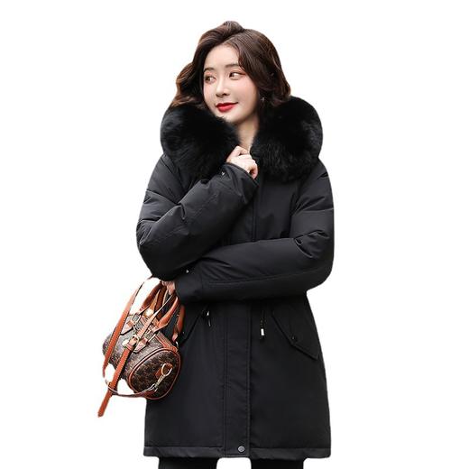 百媚生 加绒派克服女中长款连帽棉服TNMEZ812 商品图4