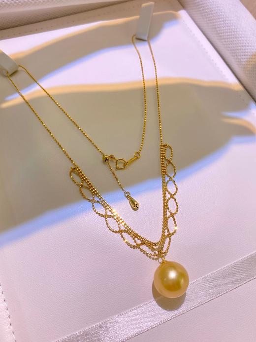 7DAYS蕾丝18k金海水金珠项链编织链 商品图1