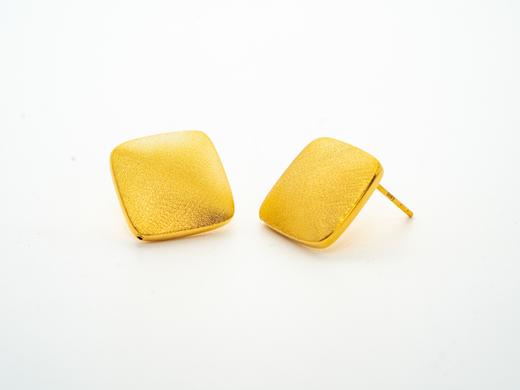 【推荐款】方形磨砂黄金耳饰999足金克重4.52（单个2.25） 商品图0