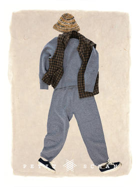 PETIT SCHAN小闪 CLO#655 take it easy 偶闲 纯羊毛高克重松紧腰针织卫裤休闲裤