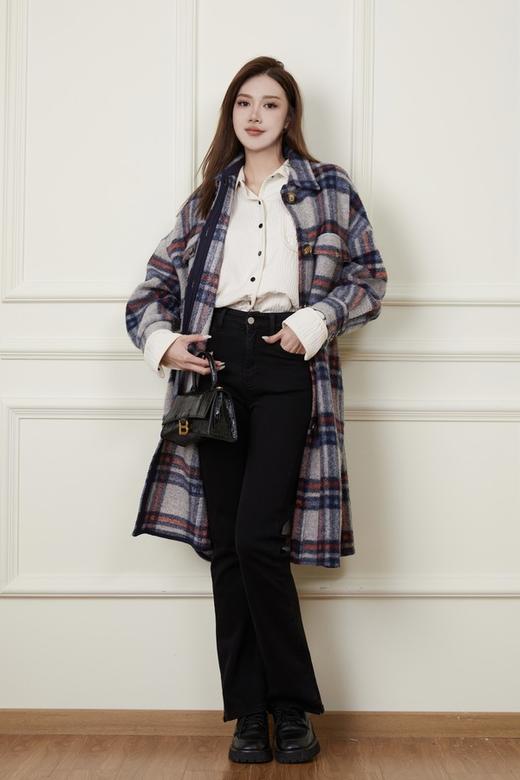 LNNNS 黑色时髦百搭加绒长裤牛仔裤 19234 商品图2