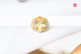 黄水晶戒指 镶嵌：925银镶