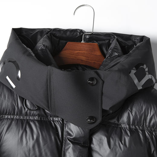 丁摩 90白鹅绒长款连帽外套女爆款黑金羽绒服大衣4ZF-20810 商品图3