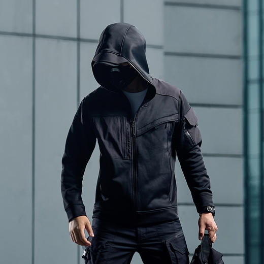 天苑机能开衫卫衣长袖连帽加厚潮流休闲户外上衣男保暖加厚 商品图3