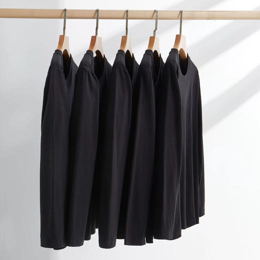 250g纯棉长袖T恤衫打底衫白色黑色 商品图3