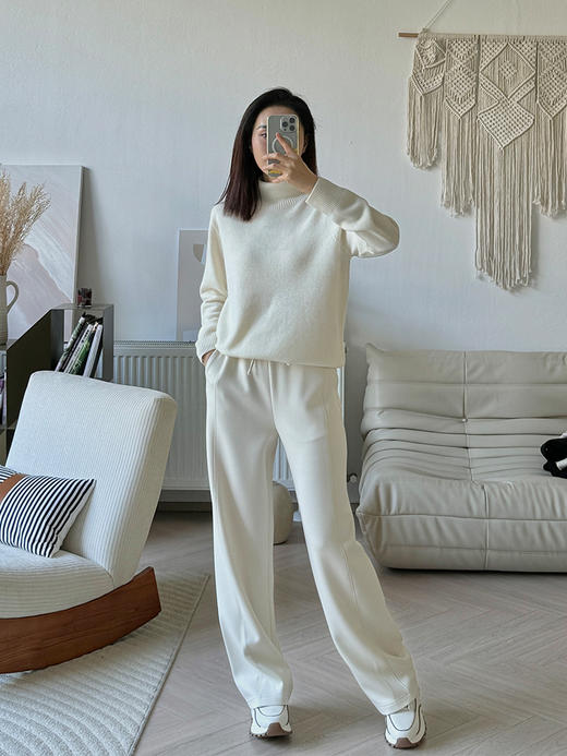 简约宽松感 全羊毛高领针织毛衣 商品图1