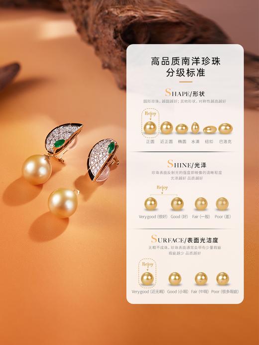 【挚友限定】18K金两戴款钻石祖母绿珍珠耳夹 蝶伴 商品图4