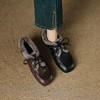 【预售5天】羊毛羊皮方头系带保暖豆豆鞋女深口低跟平底勃肯鞋加厚加绒乐福鞋SSS&S9063M 商品缩略图0