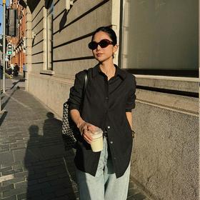 【顺丰包邮】44758 洛诗琳秋冬高奢法兰绒100羊毛男友风衬衫女801501