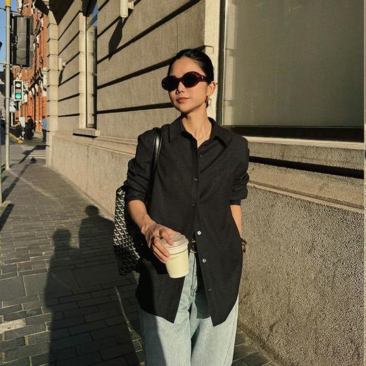 【顺丰包邮】44758 洛诗琳秋冬高奢法兰绒100羊毛男友风衬衫女801501 商品图0