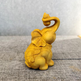 小福象°黄杨木创意摆件